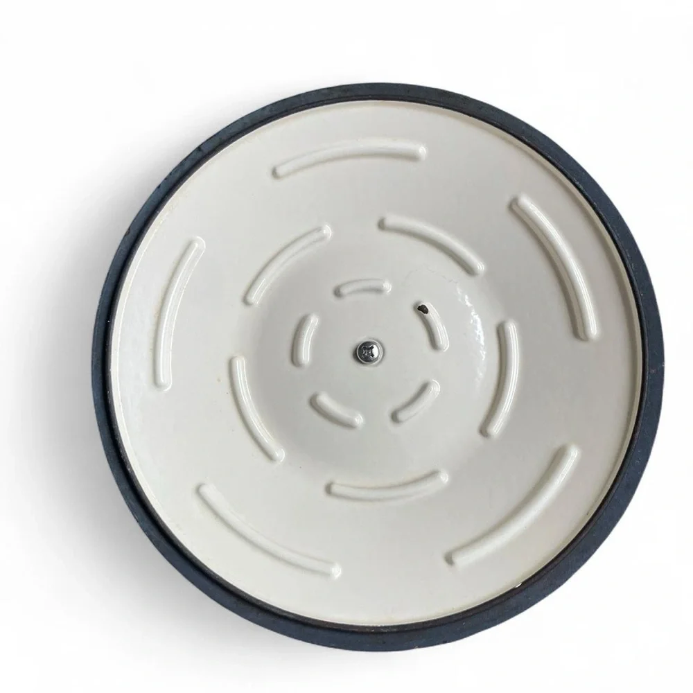 Red Cast Iron Enamel Lid Silver Knob 10